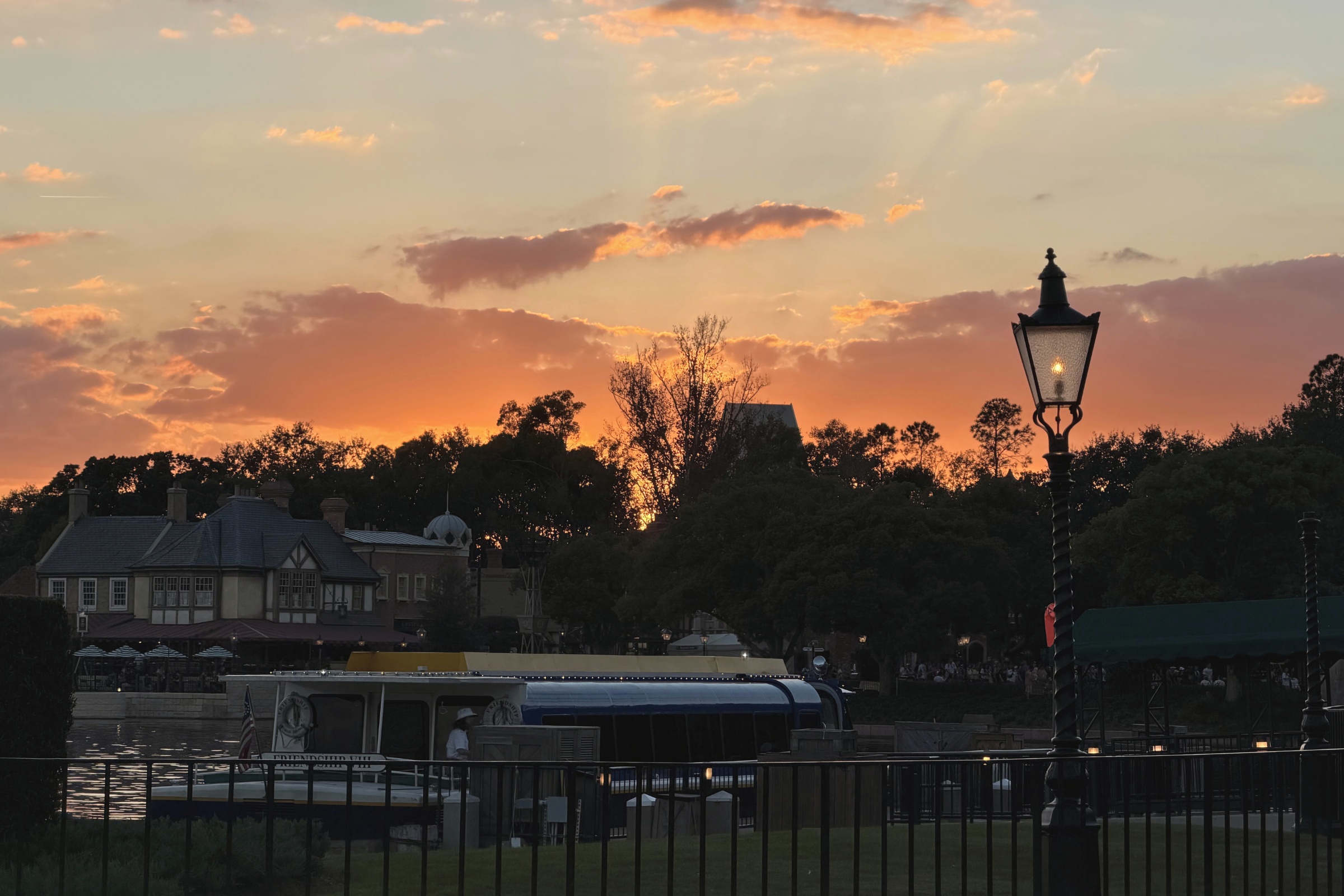 sunset sky with fading light and calm horizon