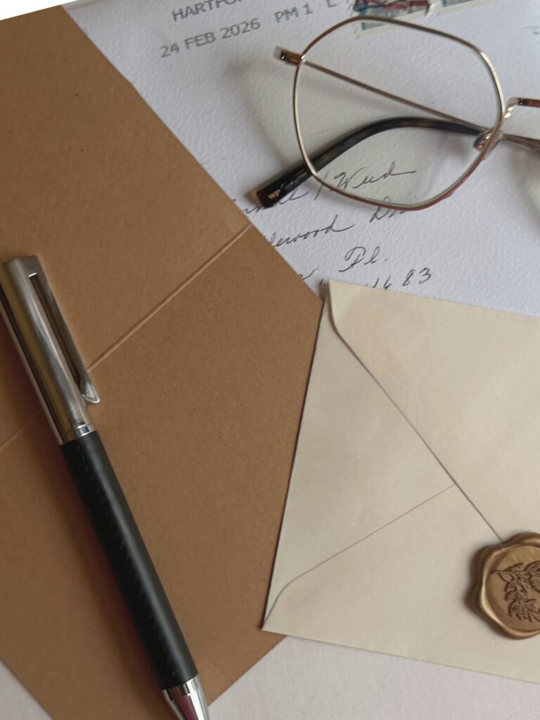 handwritten letter on paper with pen and soft natural light